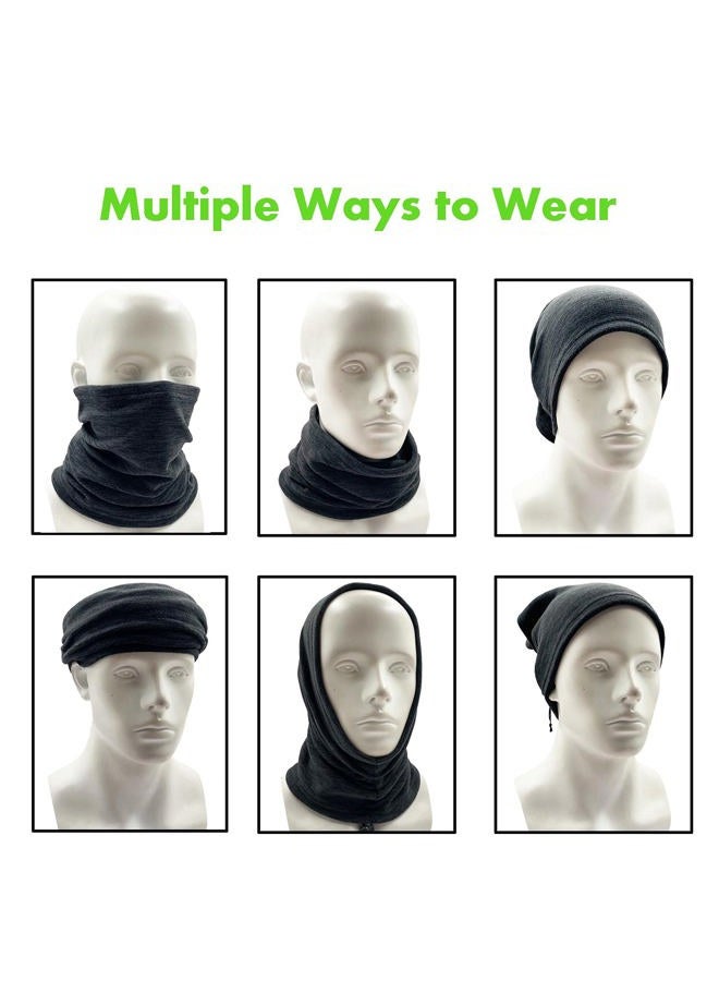 Beurlike 2 Pack Winter Neck Warmer Gaiter Ski Fleece Warm Windproof Face Scarf Cover Mask for Snowboard, 2pcs Black+pink, L - Image 4