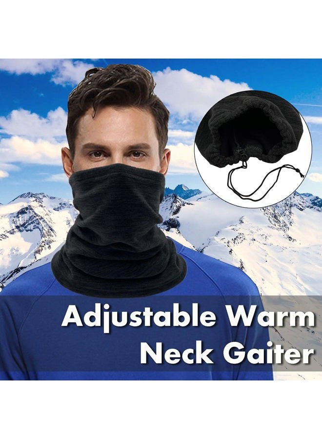 Beurlike 2 Pack Winter Neck Warmer Gaiter Ski Fleece Warm Windproof Face Scarf Cover Mask for Snowboard, 2pcs Black+pink, L - Image 2