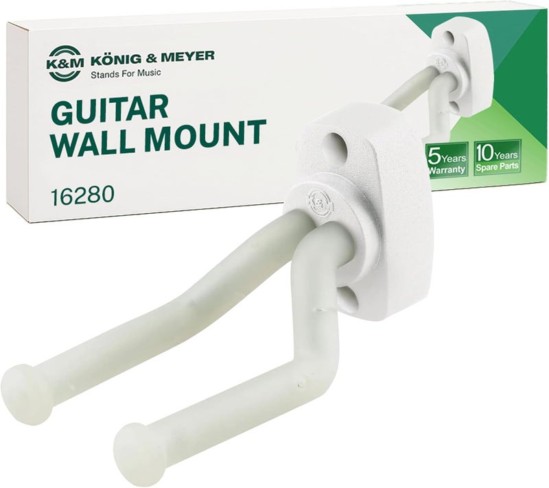 K.M Stands 16280.014.00 Guitar wall mount - white with translucent support elements - Image 1