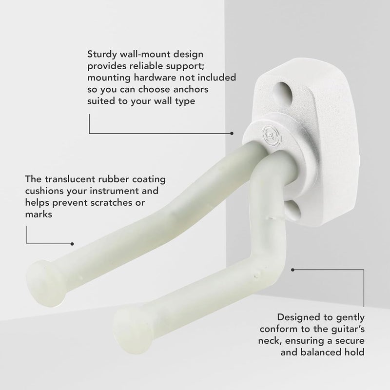 K.M Stands 16280.014.00 Guitar wall mount - white with translucent support elements - Image 3