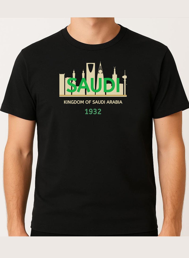 لوحة تيشيرت قطن لمناسبة اليوم الوطني السعودي أو للفخر بالانتماء للوطن في كل الأوقات للرجال والنساء - Image 2