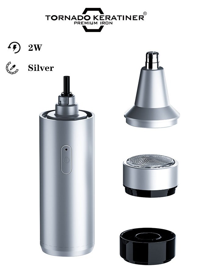 Tornado Keratiner 2-in-1 Men's shaver and nose Hair Set Black/Silver 11.3x3.34x3.34cm  - Image 1