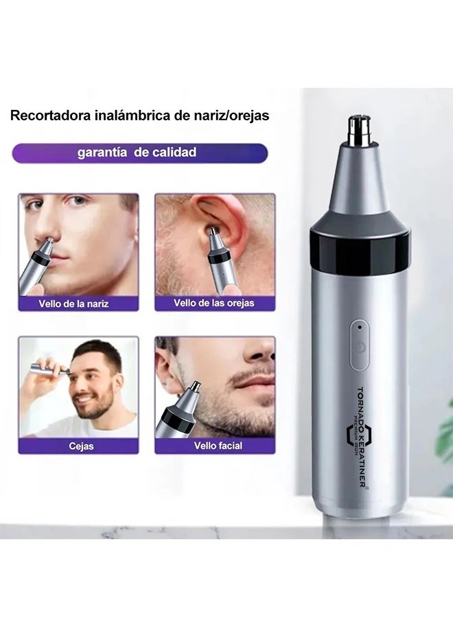 Tornado Keratiner 2-in-1 Men's shaver and nose Hair Set Black/Silver 11.3x3.34x3.34cm  - Image 2
