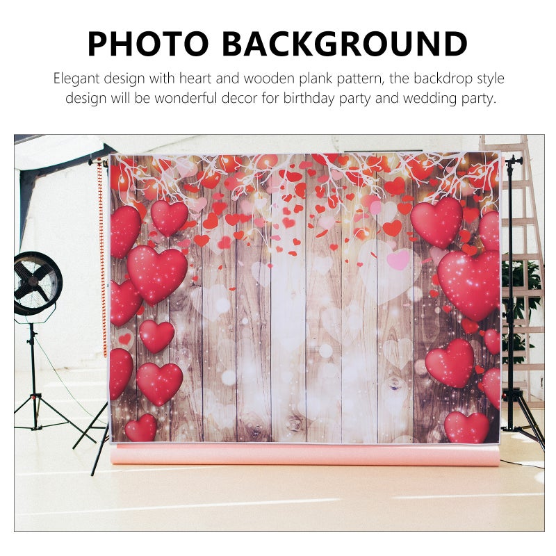 Love Backdrop Valentine's Day Photo Background Cloth Plank Photo Prop - Image 5
