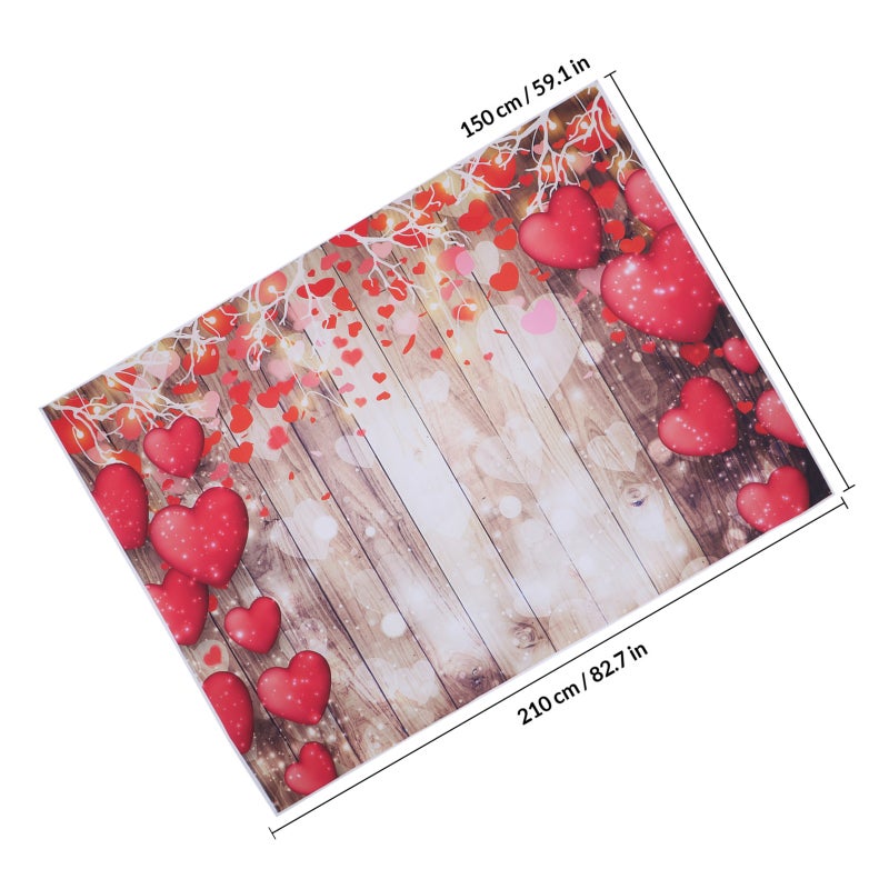 Love Backdrop Valentine's Day Photo Background Cloth Plank Photo Prop - Image 2