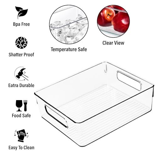 ShelfShaper Clear Plastic Storage Bins, Pantry Organizers and Storage, Kitchen Organization and Storage Containers Bins for Organizing, Fridge, Freezer, Bathroom, Pantries, Medicine Cabinet Organizer Bin - Image 2