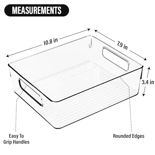 ShelfShaper Clear Plastic Storage Bins, Pantry Organizers and Storage, Kitchen Organization and Storage Containers Bins for Organizing, Fridge, Freezer, Bathroom, Pantries, Medicine Cabinet Organizer Bin - Image 3