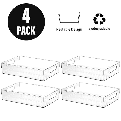 ShelfShaper Clear Plastic Storage Bins, Pantry Organizers and Storage, Kitchen Organization and Storage Containers Bins for Organizing, Fridge, Freezer, Bathroom, Pantries, Medicine Cabinet Organizer Bin - Image 4