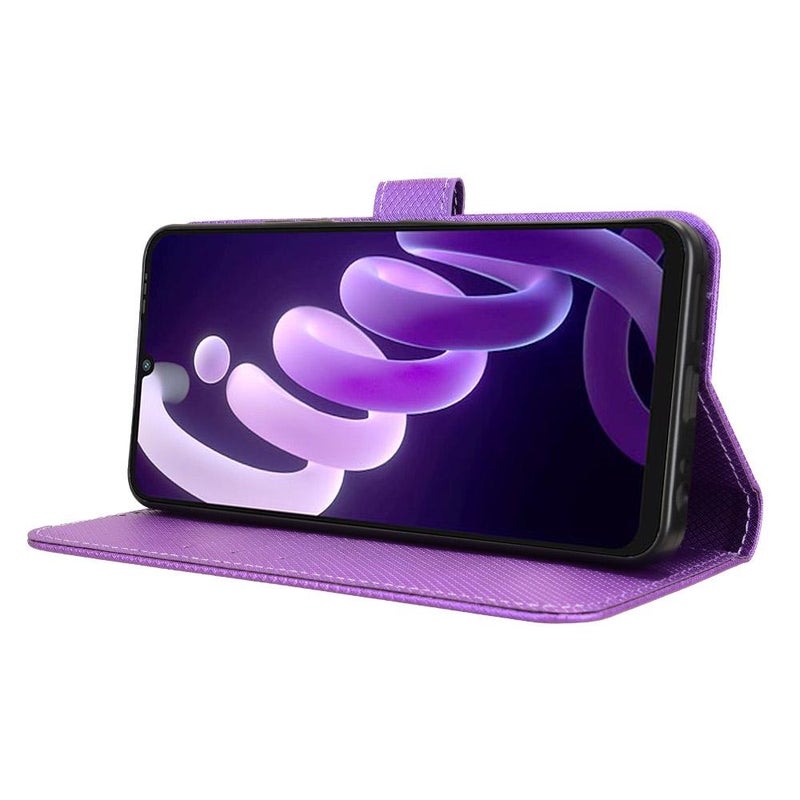 erorex For itel City 100 4G Diamond Texture Leather Phone Case(Purple) - Image 5