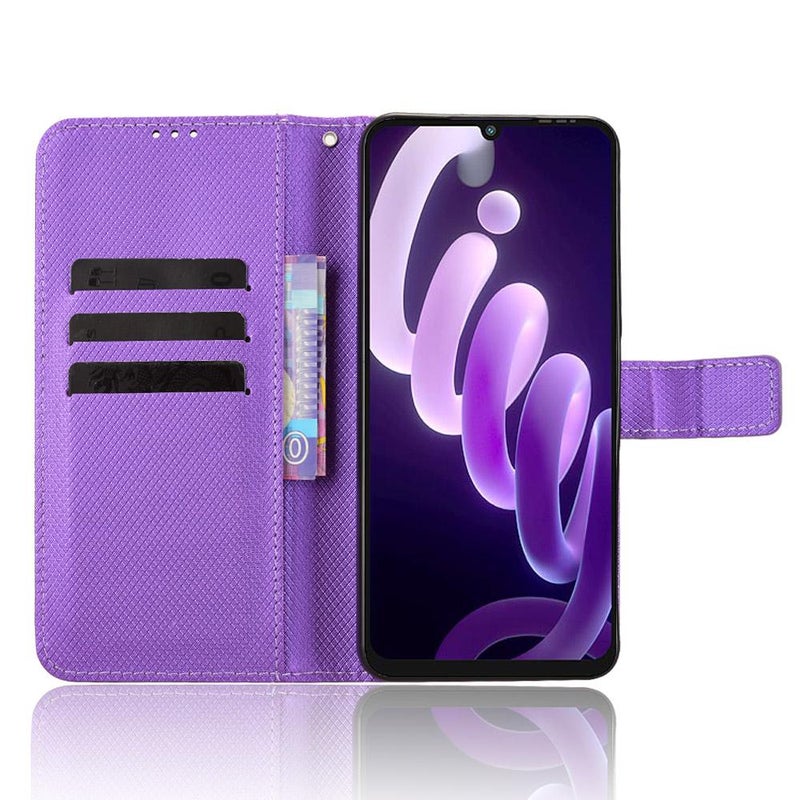 erorex For itel City 100 4G Diamond Texture Leather Phone Case(Purple) - Image 4