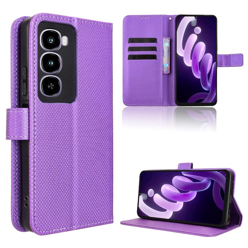erorex For itel City 100 4G Diamond Texture Leather Phone Case(Purple) - Image 1