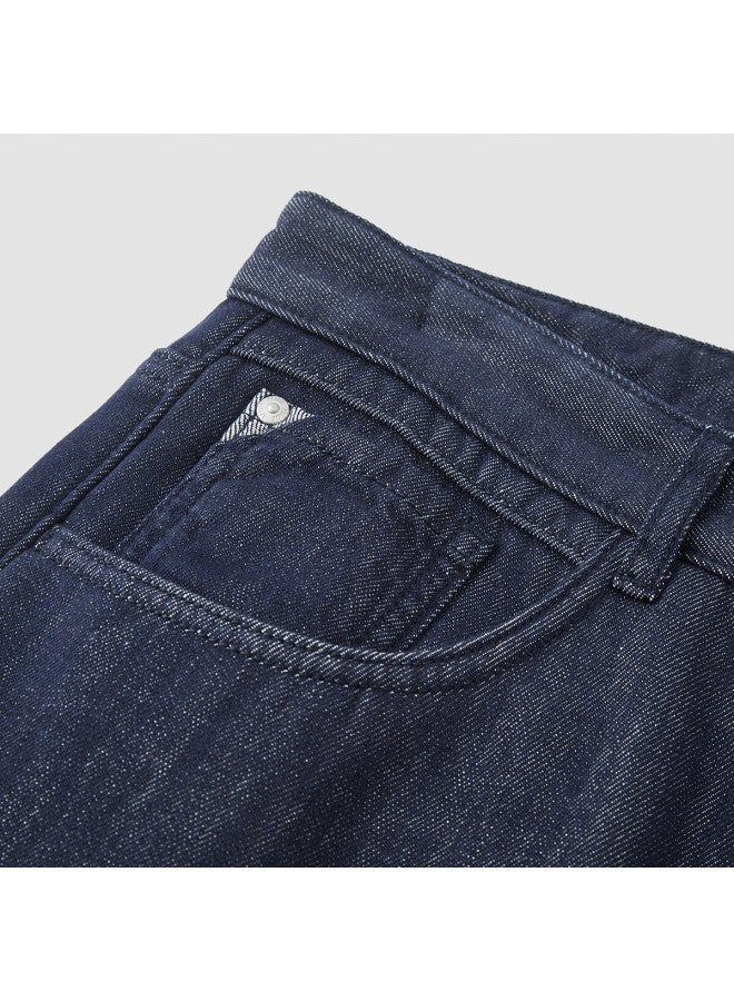 Semir Men's Jeans, Winter Fleece-lined, Thickened, Loose Straight-leg Pants, Vintage Style, Versatile Trousers, 109725124105 - Image 3