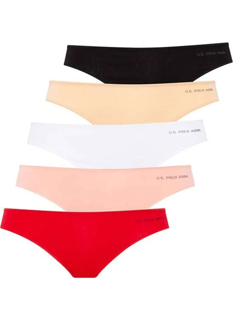 U.S. Polo Assn. BASE. Polo Assn. 67006 Women 5 Pcs Elastic Slip-Black&skin&white&salmon&red