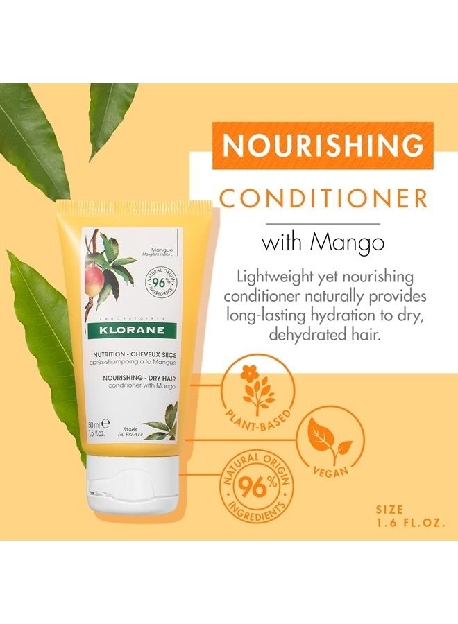 Klorane Nourishing Conditioner with Mango Butter, Moisturize and Hydrate Dry Hair, Paraben, Silicone, Sulfate Free, 1.6 oz. - Image 2