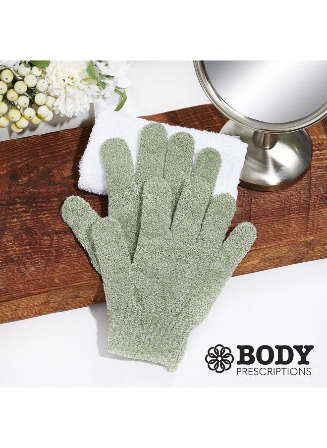 Body Prescriptions - Exfoliating Body Scrub – Body Cleanser for Nourished, Ultra-Smooth Skin, Exfoliating Gloves - Image 1