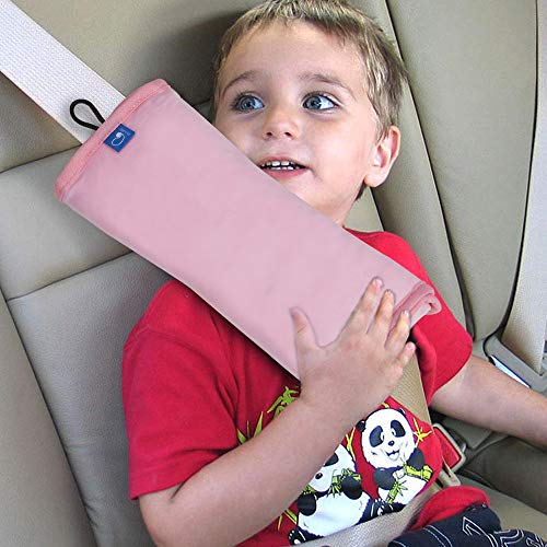 COOLBEBE Seat Belt Pillow for Kids, Extra Soft Toddler Travel Pillow for Car Seat, Universal Carseat Strap Cushion Pads for Childs Baby People Adults, Pink - Image 2