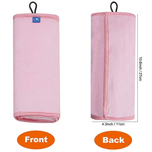 COOLBEBE Seat Belt Pillow for Kids, Extra Soft Toddler Travel Pillow for Car Seat, Universal Carseat Strap Cushion Pads for Childs Baby People Adults, Pink - Image 3