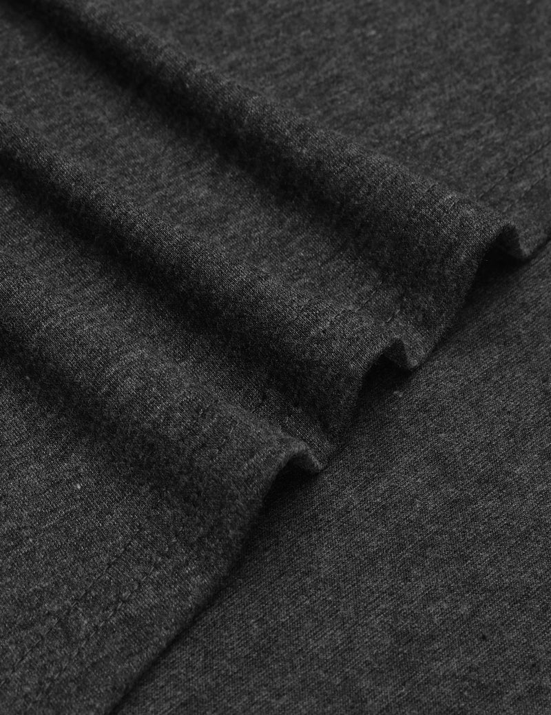 COOFANDY Men's Long Hooded Cardigan Ruffle Shawl Collar Open Front Lightweight Drape Cape Overcoat with Pockets Dark Grey - Image 5