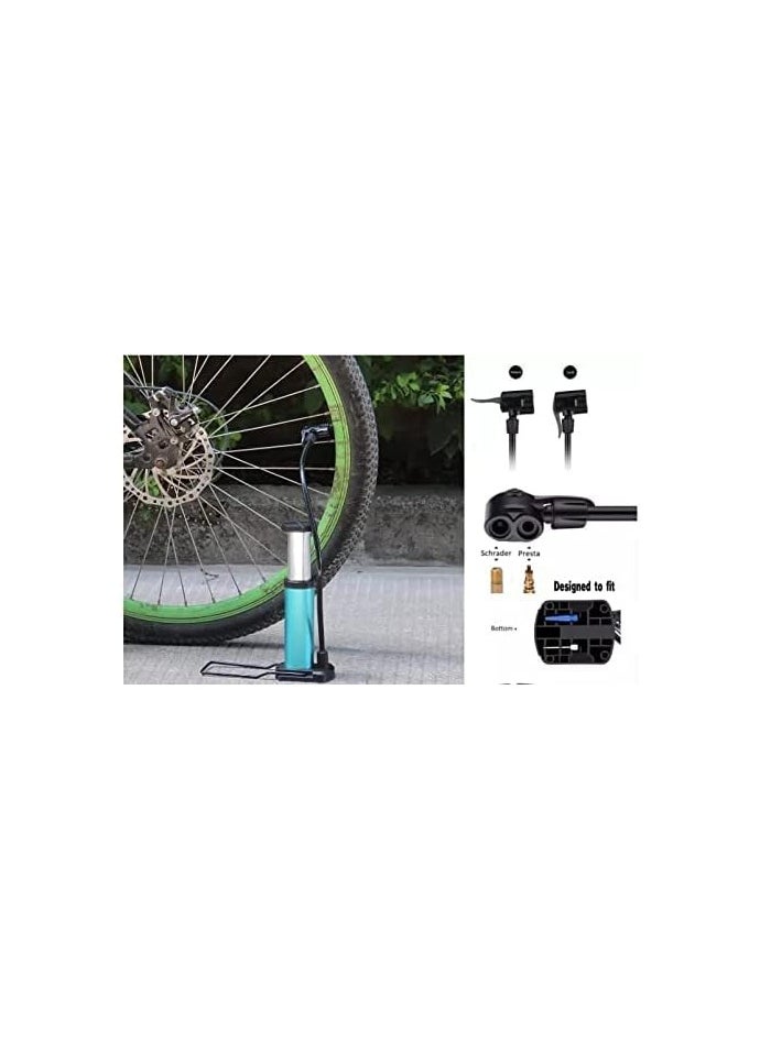 SportQ Mini Bicycle Hand Air Pump/Inflator Foot Operated, Presta and Schrader Valves for Football and Basketball