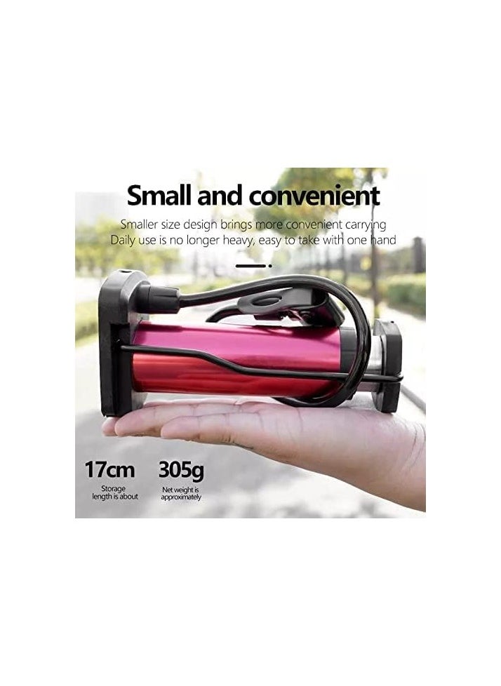SportQ Mini Bicycle Hand Air Pump/Inflator Foot Operated, Presta and Schrader Valves for Football and Basketball