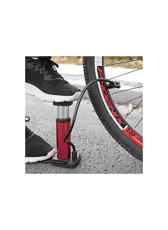 SportQ Mini Bicycle Hand Air Pump/Inflator Foot Operated, Presta and Schrader Valves for Football and Basketball