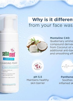 Sebamed Clear Face Cleansing Foam| pH 5.5 | Combats pimples with Montaline C40 | Deep pore cleansing | Dermatologically & clinically tested | 150ml - pzsku/ZEFFAC1D26FDFEFD470B7Z/45/_/1739342977/e5d6f99a-b31a-4250-aa1d-cd407ac237f5