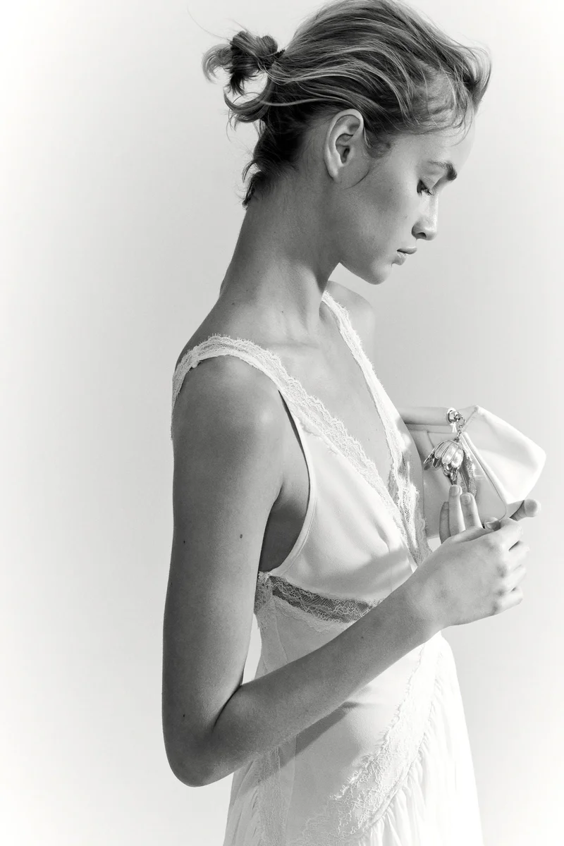 H&M  Lace-inset chiffon dress for Women | Best Price UAE