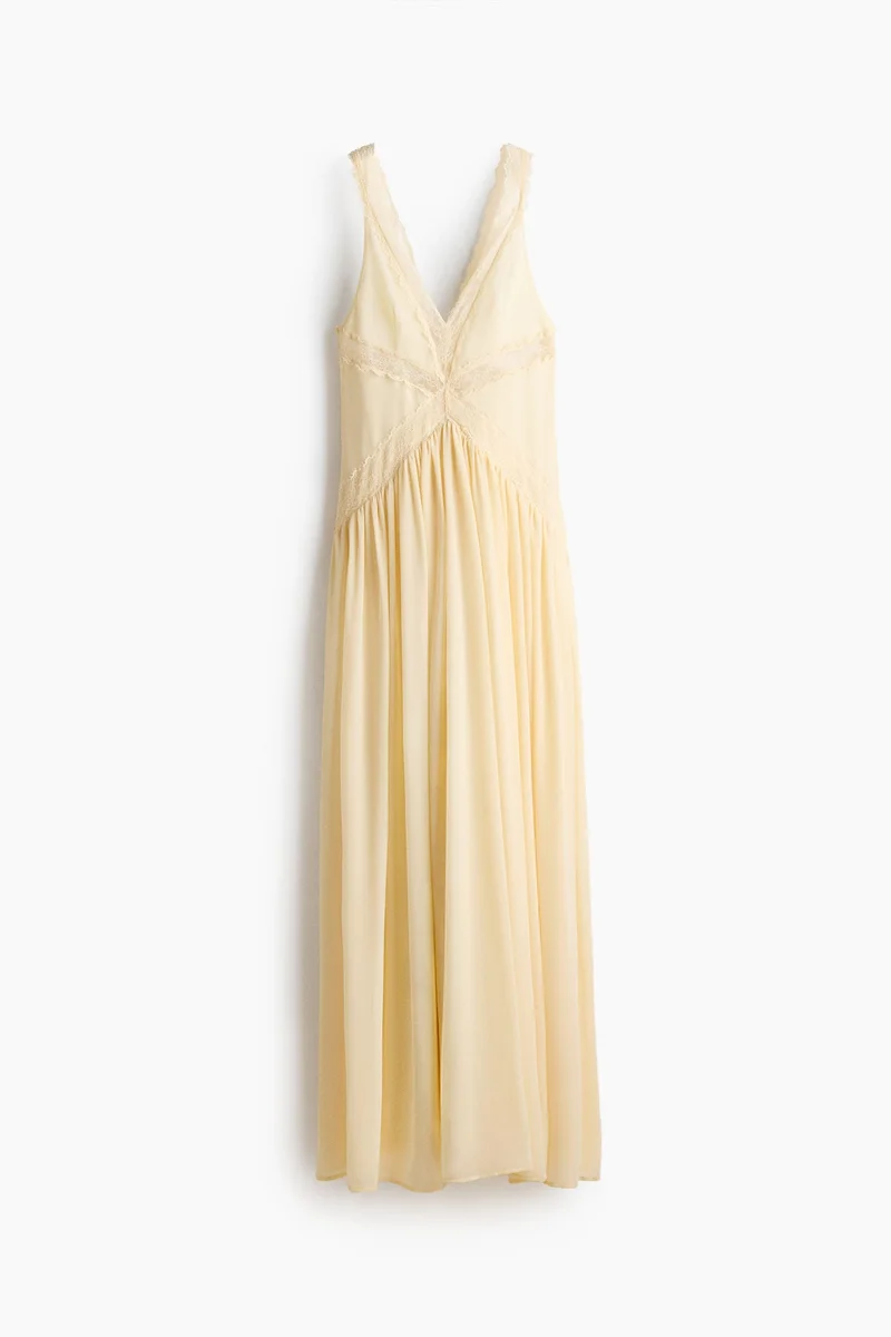 H&M  Lace-inset chiffon dress for Women | Best Price UAE