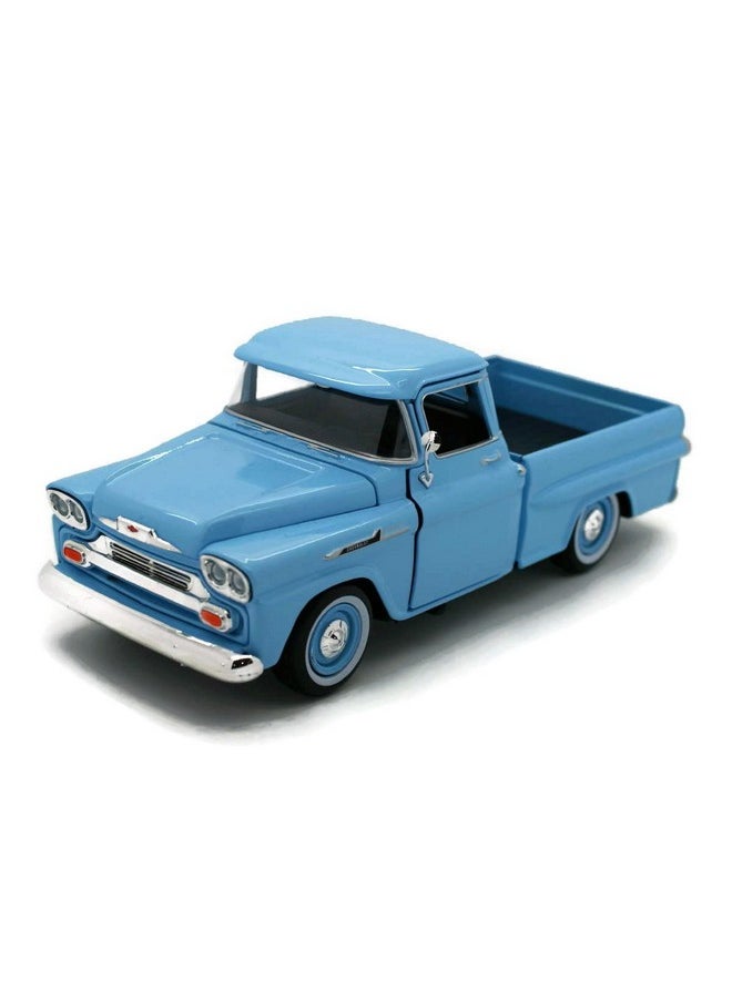 Motor Max 1958 Chevy Apache Fleetside Pickup Truck, Light Blue - Motormax 79311 - 1/24 scale Diecast Model Toy Car, unisex-children  - Image 1