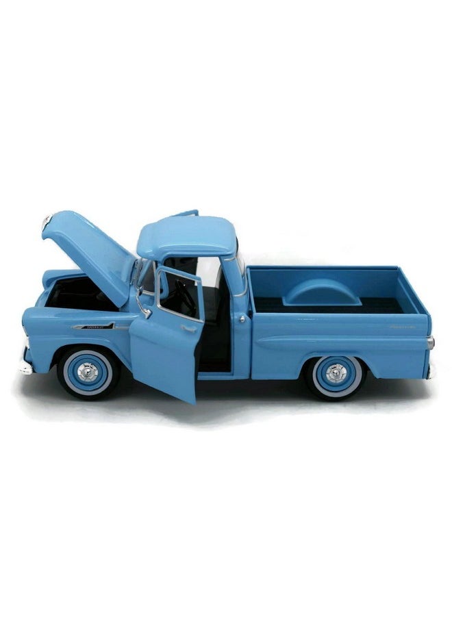 Motor Max 1958 Chevy Apache Fleetside Pickup Truck, Light Blue - Motormax 79311 - 1/24 scale Diecast Model Toy Car, unisex-children  - Image 2