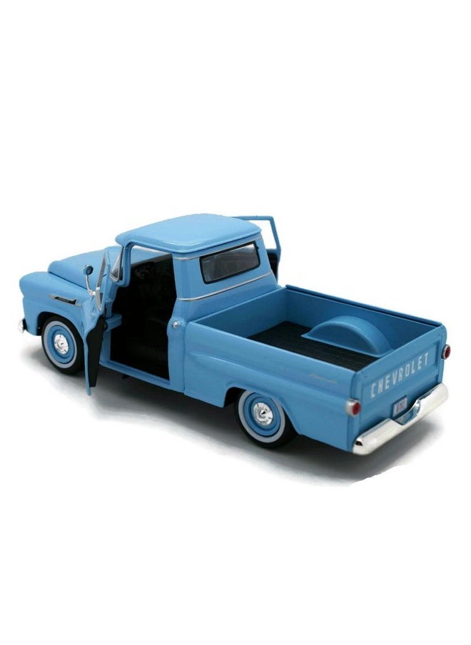 Motor Max 1958 Chevy Apache Fleetside Pickup Truck, Light Blue - Motormax 79311 - 1/24 scale Diecast Model Toy Car, unisex-children  - Image 3