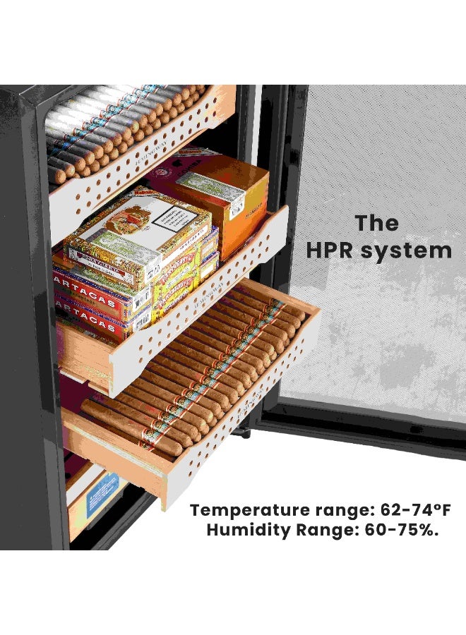 Hemingway B2 Electric Cigar Humidor Cabinet 650 Capacity – Spanish Cedar Storage with Touchscreen Display, Fingerprint Lock, Double Glass Door, Temperature & Humidity Control. - Image 4