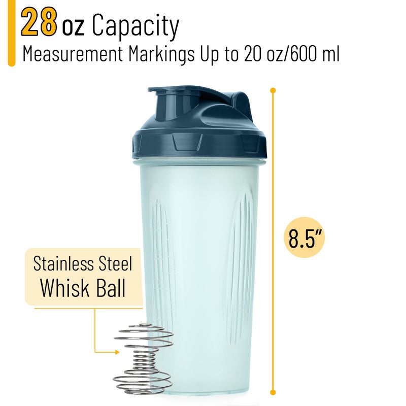 Mr. Pen- Shaker Bottles for Protein Mixes, 28 oz, 1 Pack, Clear, Protein Shaker Bottle with Wire Whisk Ball, Blender Bottle - Image 2
