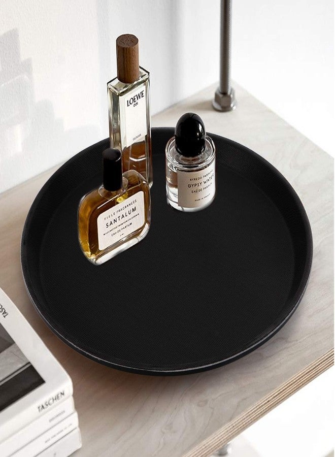 TOPZEA 3 Pack Restaurant Serving Trays, 11" Food Serving Tray Round Fiberglass Tray Non Slip Food Service Trays Platters for Restaurant, Parties, Breakfast, Cafe, Bar, Black - Image 5