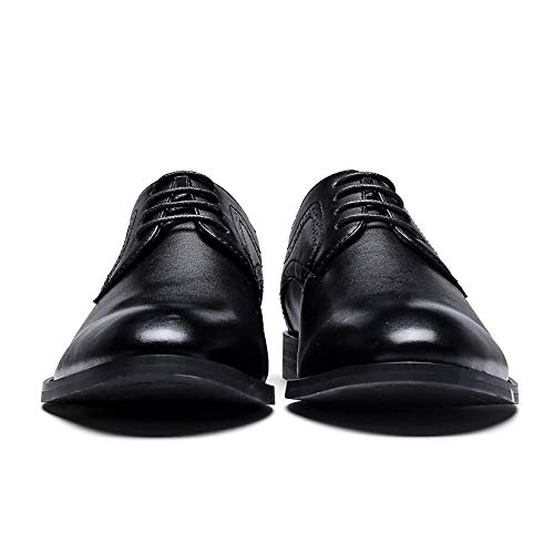 AMAPO Men's Oxford Formal Dress Shoes Comfortable Classic Business Lace Up Derby Plain Toe(A20712-BLK-42) - Image 5