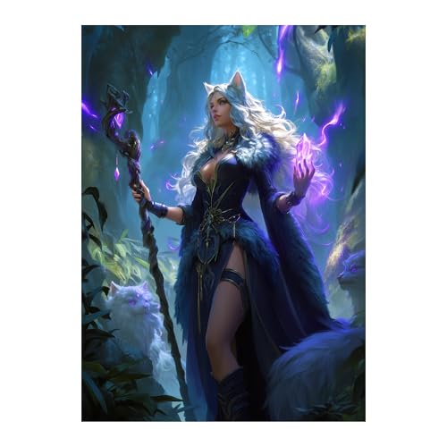 Katomula 100 MTG Card Sleeves with 100 Inner Sleeve Textured Back Art Sleeves Fit Standard Size Cards Cat Warlock - Image 1