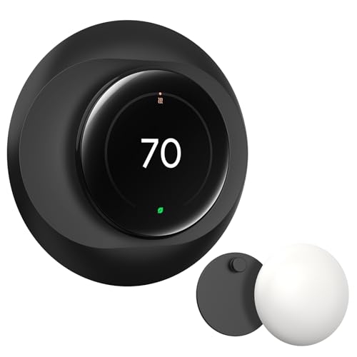 CaseBot Wall Plate Cover Compatible with Google Nest Learning Thermostat 4th Gen Practical Nest Thermostat Trim Kit with Temperature Sensor Holder Easy Installation Matte Black