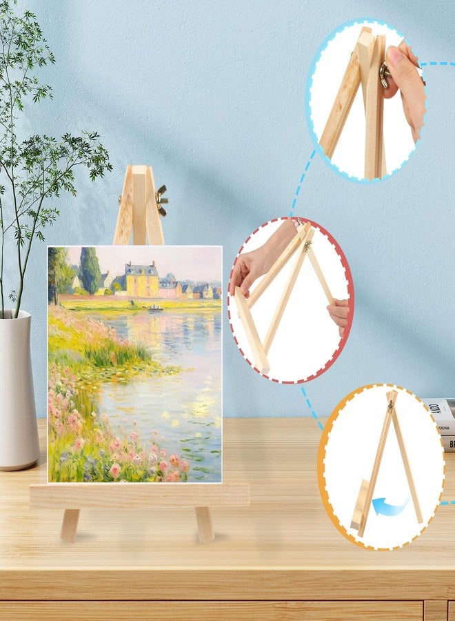 DSUWAZU 10PCS 9 Inch Wood Easels, Tripod, Painting Party Easel, Kids Student Tabletop Easels for Painting, Easel Stand for Painting Canvases, Portable Canvas Photo Picture Sign Holder. - Image 4