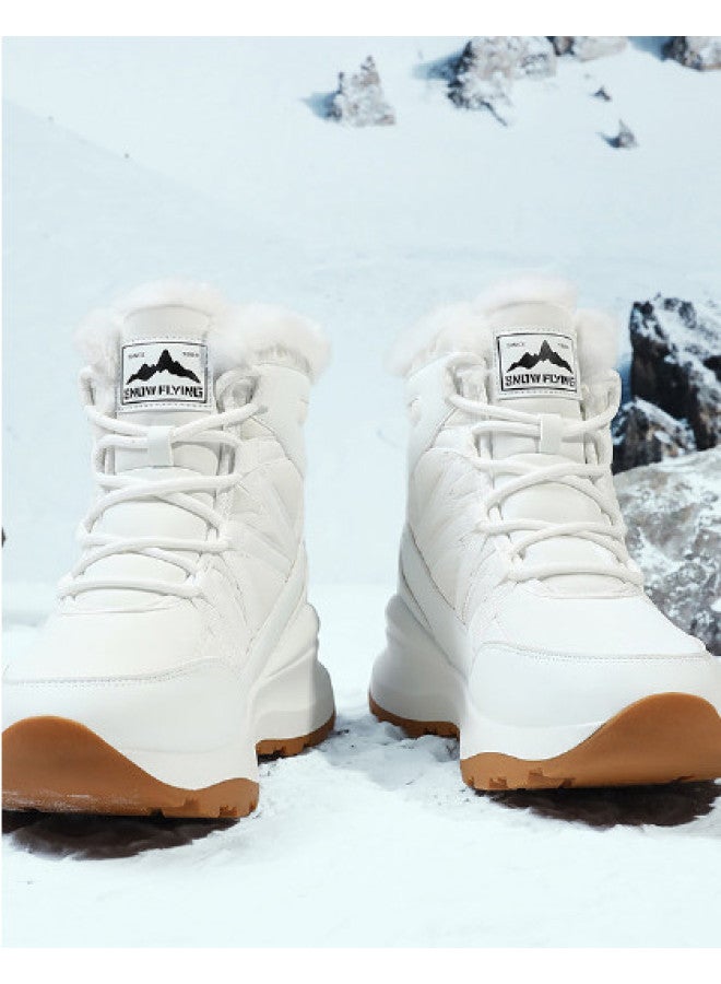 Flying in the snow Snow Flying 25 Years Winter Fleece Warm High-top Thick Sole Large Size Snow Boots Cotton Boots Casual Boots Men's Boots Women's Boots - Image 1