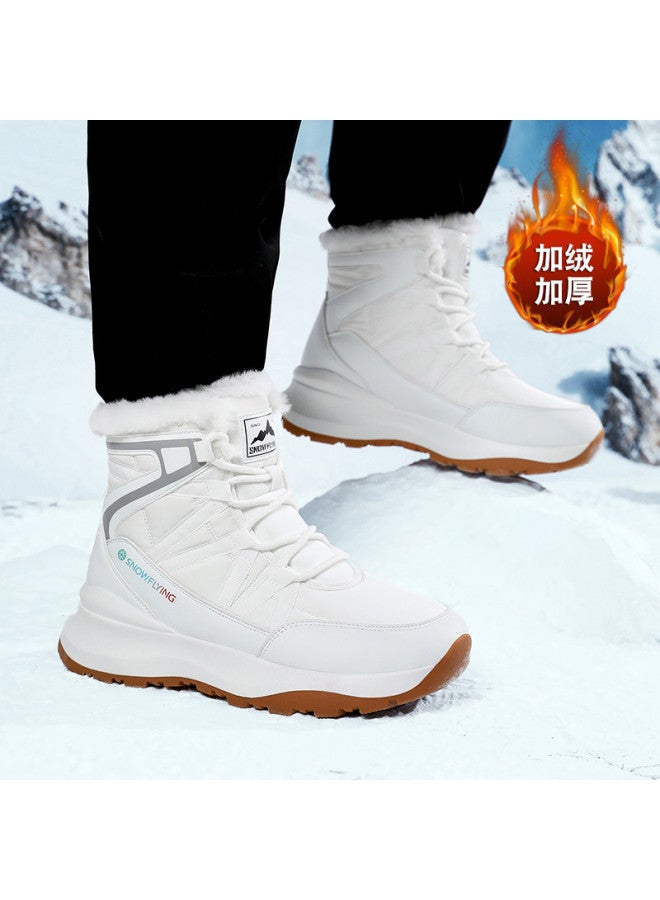 Flying in the snow Snow Flying 25 Years Winter Fleece Warm High-top Thick Sole Large Size Snow Boots Cotton Boots Casual Boots Men's Boots Women's Boots - Image 3