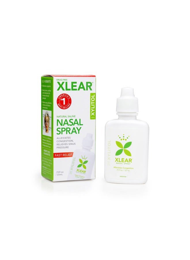 Xlear , Xylitol, Natural Saline Nasal Spray, 3 Bottles, .75 fl oz (22 ml) Each - Image 1