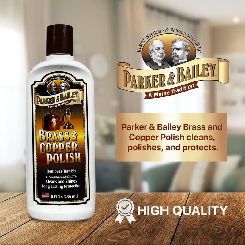 Parker & Bailey Brass & Copper Cleaner â€“ Removes Tarnish and Restores Shine on Metal, Antique DÃ©cor, Pans & Furniture, 8 oz Bottle - Image 2