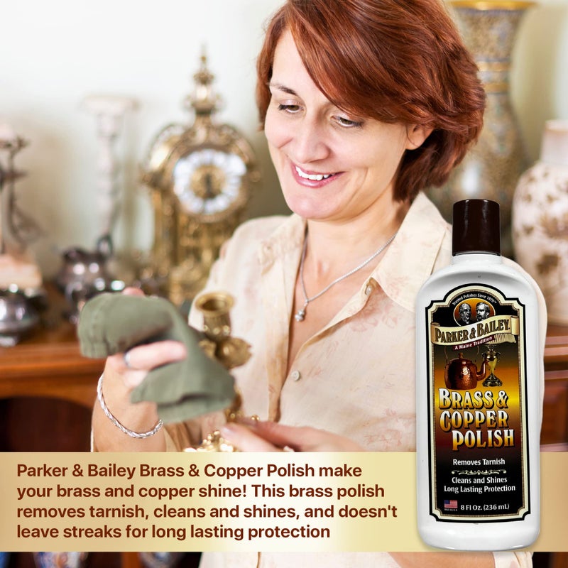 Parker & Bailey Brass & Copper Cleaner â€“ Removes Tarnish and Restores Shine on Metal, Antique DÃ©cor, Pans & Furniture, 8 oz Bottle - Image 5