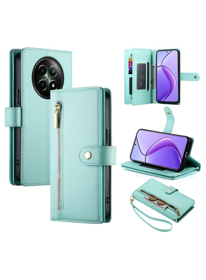 erorex Case For Realme 12 5G Nine Card-slot Zipper Wallet Bag Leather Phone Case - Image 1