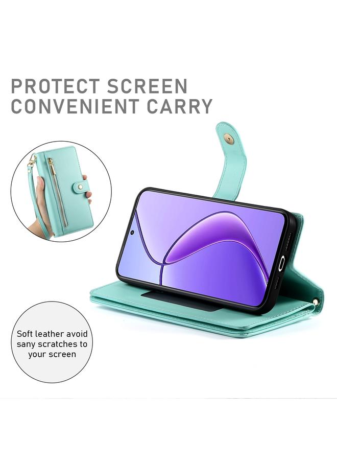 erorex Case For Realme 12 5G Nine Card-slot Zipper Wallet Bag Leather Phone Case - Image 4