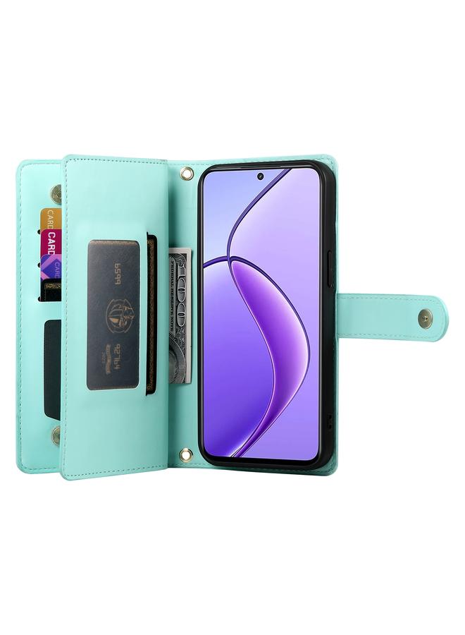 erorex Case For Realme 12 5G Nine Card-slot Zipper Wallet Bag Leather Phone Case - Image 3