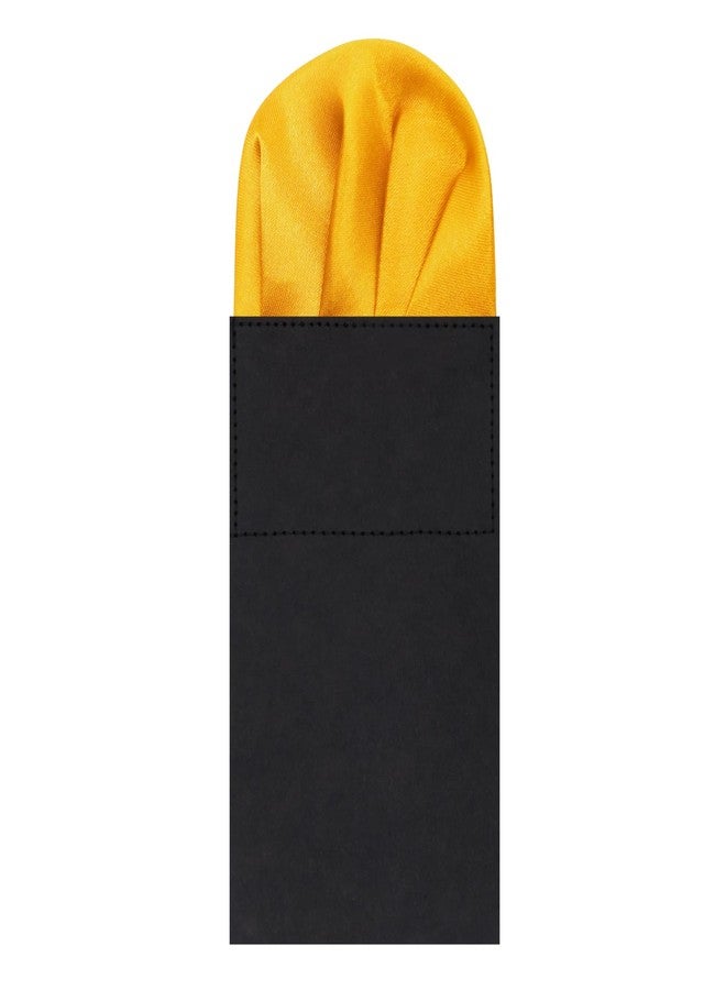Gsyziux Pre-folded Pocket Squares for Men Solid Color Mens Suit Handkerchiefs Pocket Square on Card for Suit Tuxedo (Yellow) - Image 1