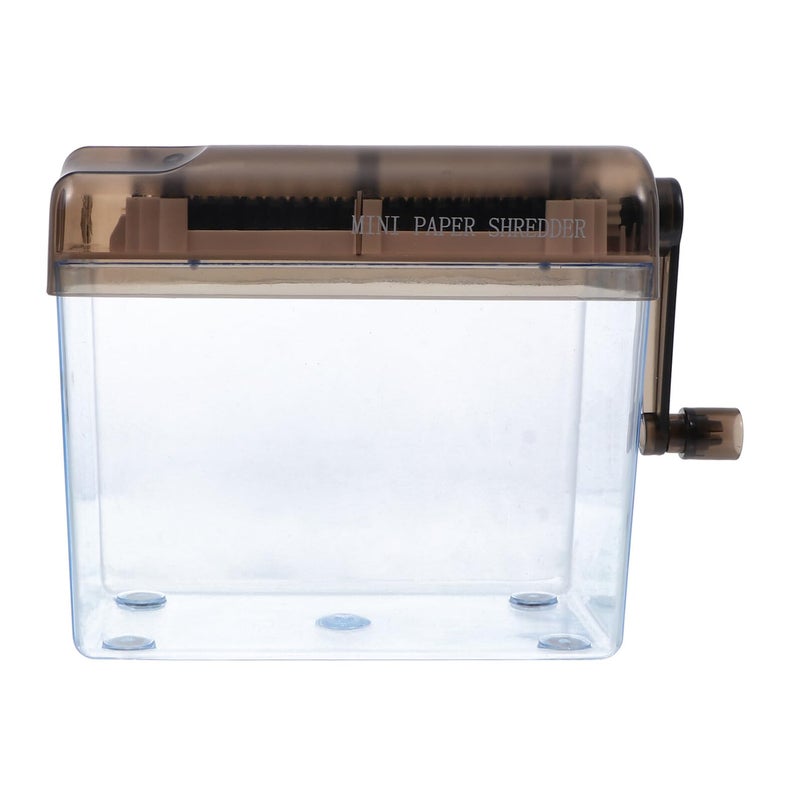 Manual Mini Hand Crank Paper Shredder With Wastebasket For Home Office Documents - Image 2