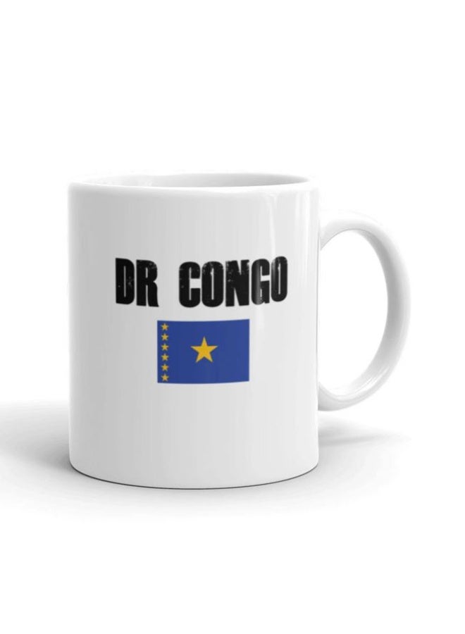 RYN DR Congo Flag Coffee Mug, White Ceramic Coffee Cup - Image 2