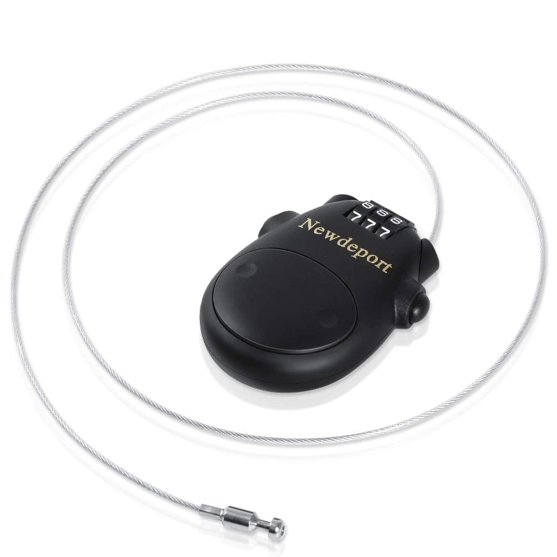 Newdeport 2â€²5â€³Retractable Cable Lock - High-Security 3-Digit Combination Lock for Bike, Ski, Surfboard & Stroller - Compact Portable Travel Lock for Helmet, Luggage & Scooter - Keyless & Resettable - Image 1
